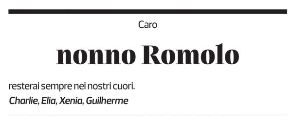 Annuncio funebre Romolo Fasani