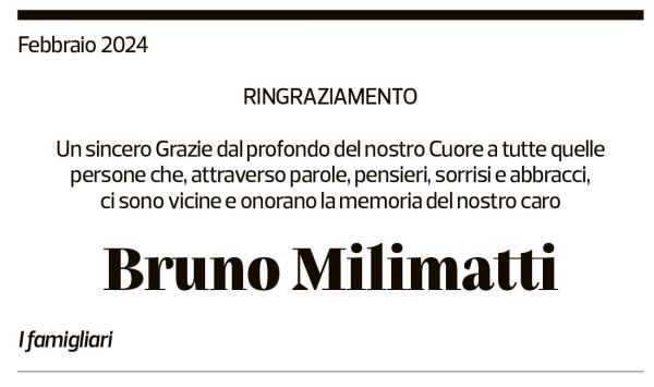 Annuncio funebre Bruno Milimatti