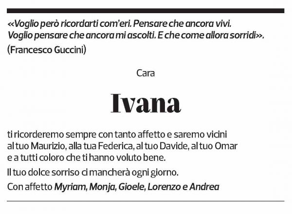 Annuncio funebre Ivana Rossi