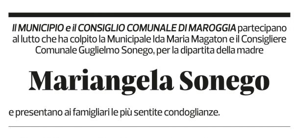 Annuncio funebre Mariangela Sonego