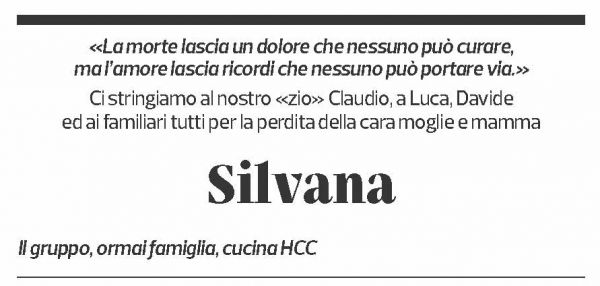 Annuncio funebre Silvana Galfetti