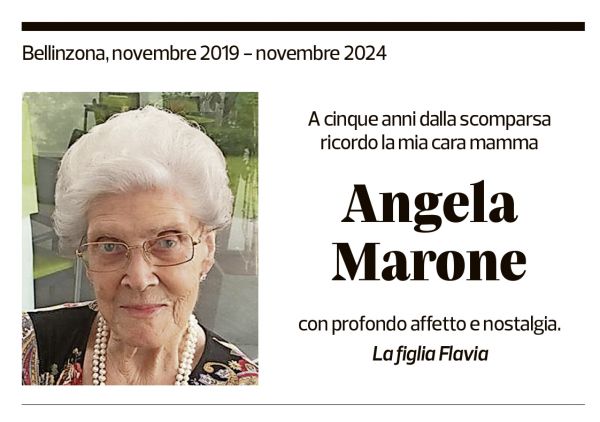 Annuncio funebre Angela Marone