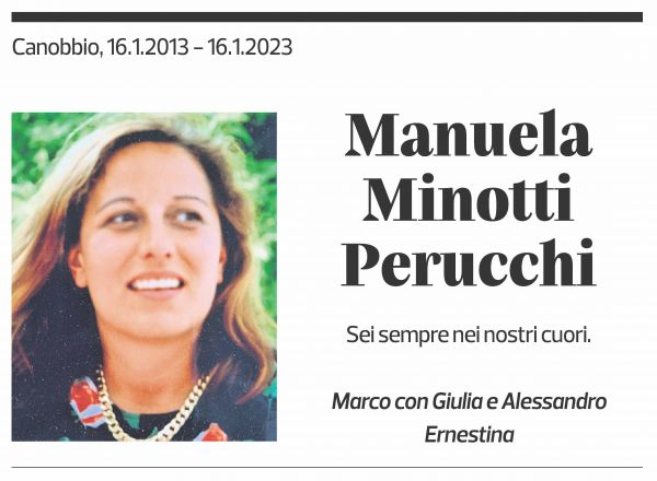 Annuncio funebre Manuela Minotti - Perucchi