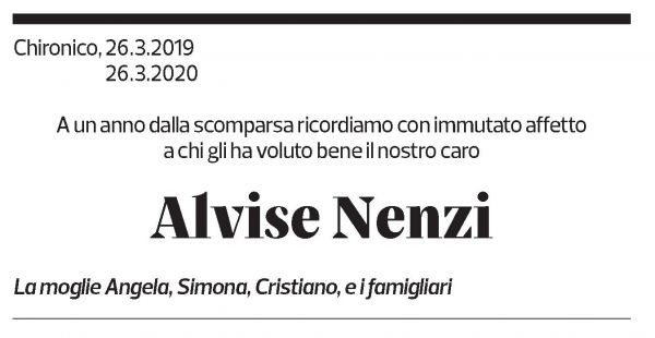 Annuncio funebre Alvise Nenzi