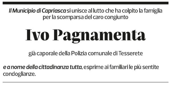 Annuncio funebre Ivo Pagnamenta