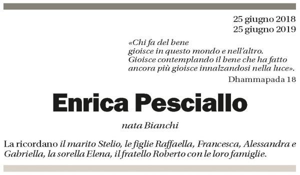 Annuncio funebre Enrica Pesciallo