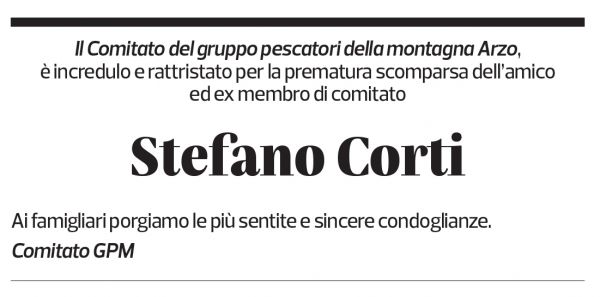 Annuncio funebre Stefano Corti