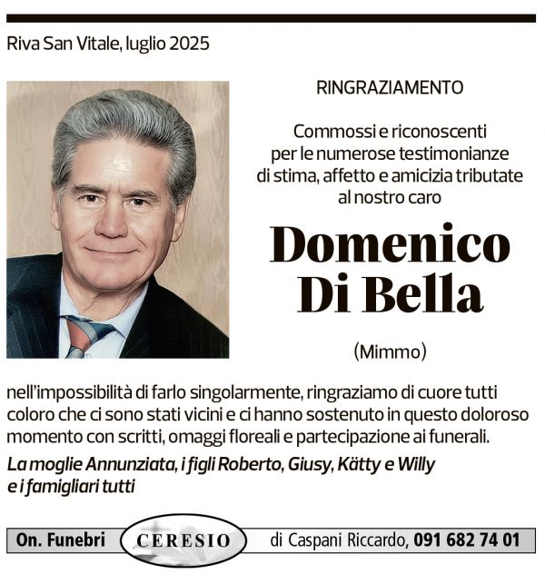 Annuncio funebre Domenico Di Bella