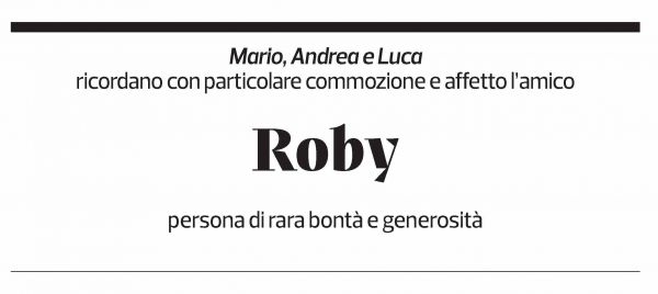 Annuncio funebre Roberto Prina