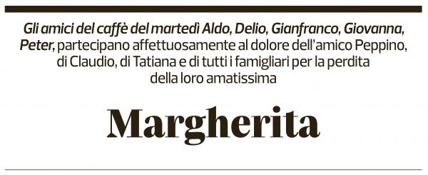 Annuncio funebre Margherita Zampini