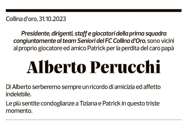 Annuncio funebre Alberto Perucchi