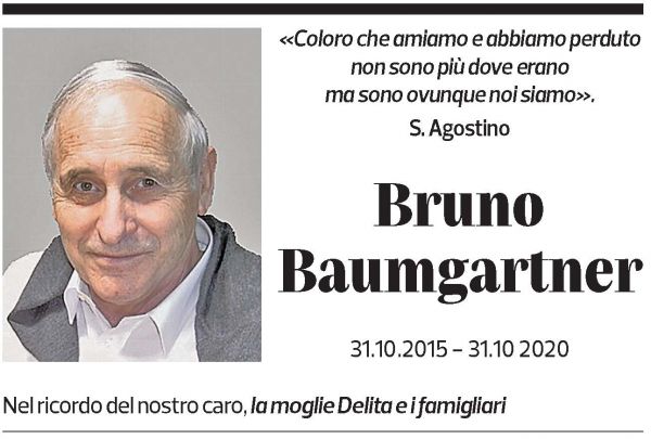 Annuncio funebre Bruno Baumgartner