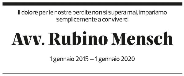 Annuncio funebre Rubino Mensch