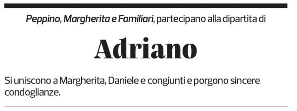 Annuncio funebre Adriano Morandi