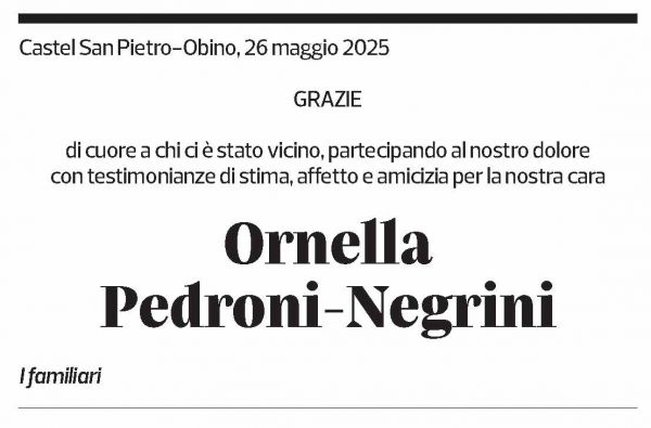 Annuncio funebre Ornella Pedroni-negrini