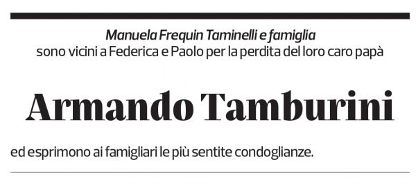 Annuncio funebre Armando Tamburini