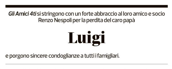 Annuncio funebre Luigi Nespoli