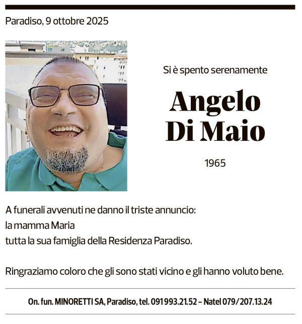 Annuncio funebre Angelo Di Maio