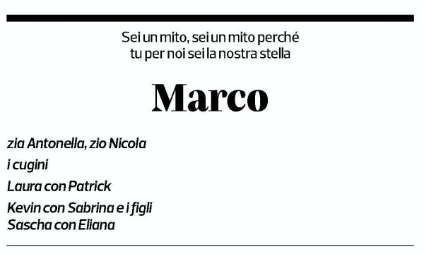 Annuncio funebre Marco Bernotti