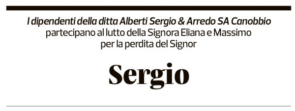 Annuncio funebre Sergio Alberti