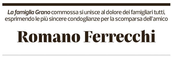 Annuncio funebre Romano Ferrecchi