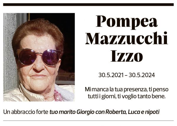 Annuncio funebre Pompea Mazzucchi Izzo