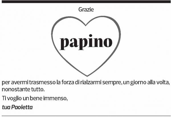 Annuncio funebre Plinio Bernardoni