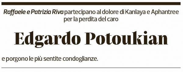 Annuncio funebre Edgardo Potoukian