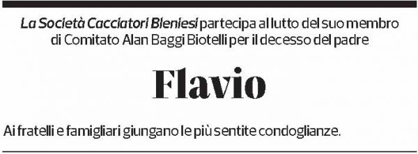 Annuncio funebre Flavio Baggi-biotelli