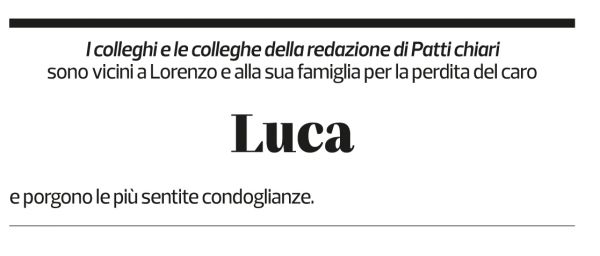 Annuncio funebre Luca Pomari