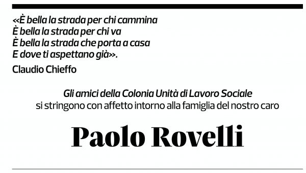 Annuncio funebre Paolo Rovelli