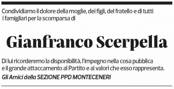 Annuncio funebre Gianfranco Scerpella