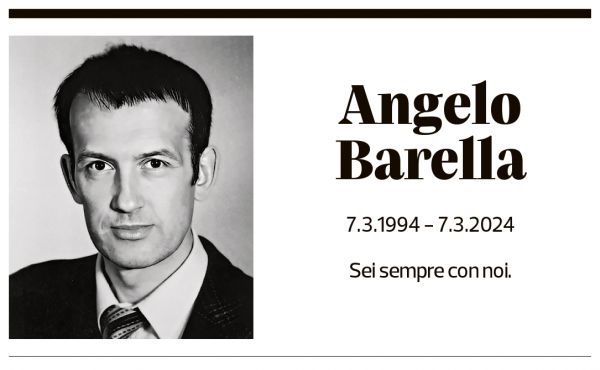 Annuncio funebre Angelo Barella