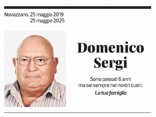 Annuncio funebre Domenico Sergi