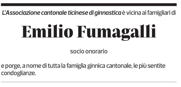 Annuncio funebre Emilio Fumagalli