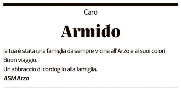 Annuncio funebre Armido Broggi