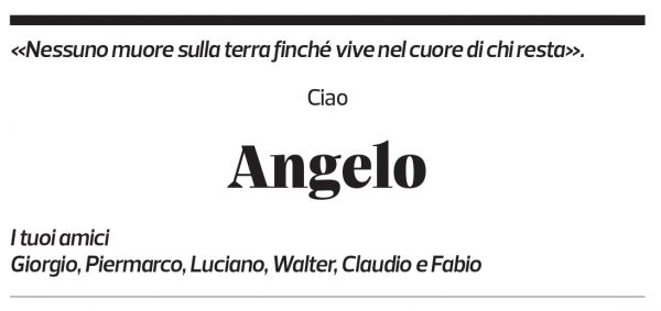 Annuncio funebre Angelo Locatelli