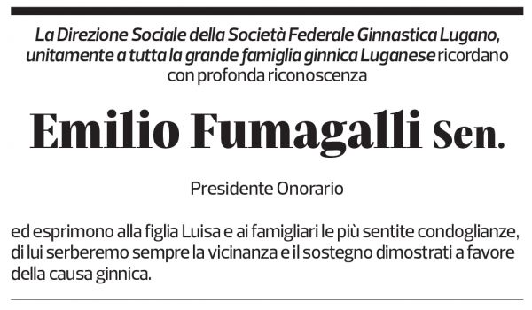 Annuncio funebre Emilio Fumagalli