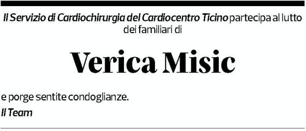 Annuncio funebre Verica Misic