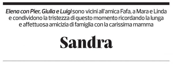 Annuncio funebre Sandra Poggioli