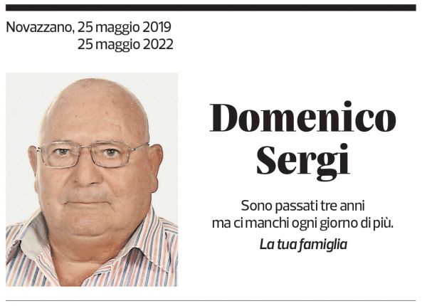 Annuncio funebre Domenico Sergi