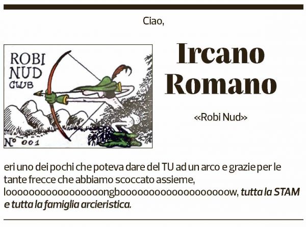 Annuncio funebre Ircano Romani