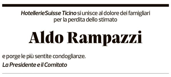 Annuncio funebre Aldo Rampazzi