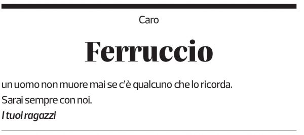 Annuncio funebre Ferruccio Piffaretti