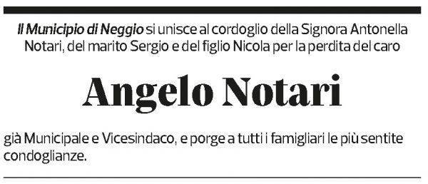 Annuncio funebre Angelo Notari