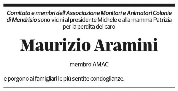 Annuncio funebre Maurizio Aramini