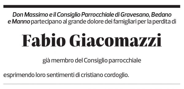 Annuncio funebre Fabio Giacomazzi