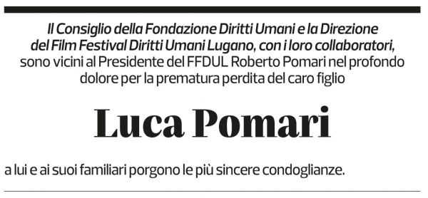 Annuncio funebre Luca Pomari