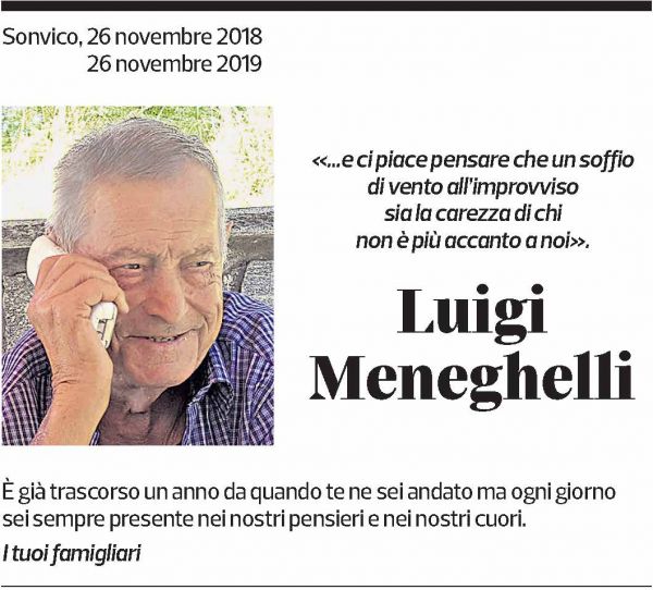 Annuncio funebre Luigi Meneghelli