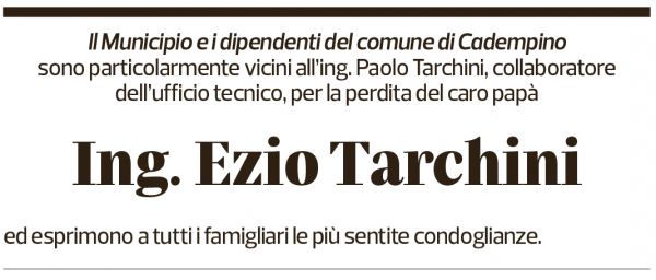 Annuncio funebre Ezio Tarchini